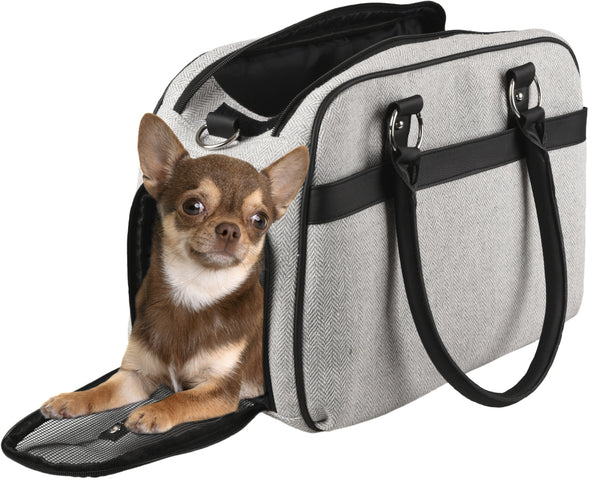 FLAMINGO TRASPORTINO BORSA "JUSTINE" 44x23x32 CM GRIGIO CHIARO