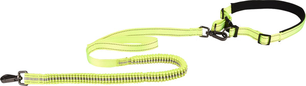 FLAMINGO CANE GUINZAGLIO PER JOGGING CON CINTURA IN VITA 118 CM - 100/130 CM GIALLO FLUO