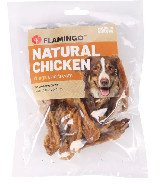 FLAMINGO CANE SNACK NATURE ALI DI POLLO 100 GR