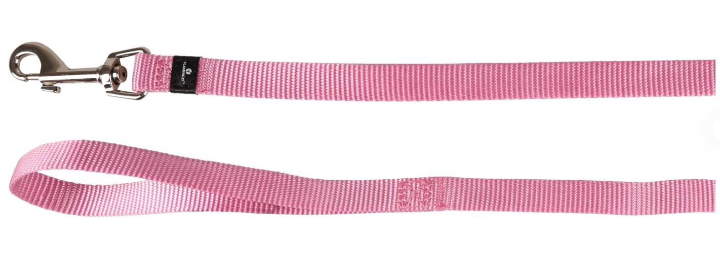 FLAMINGO CANE GUINZAGLIO IN NYLON "ZIGGI" 130 CM x 15 MM ROSA