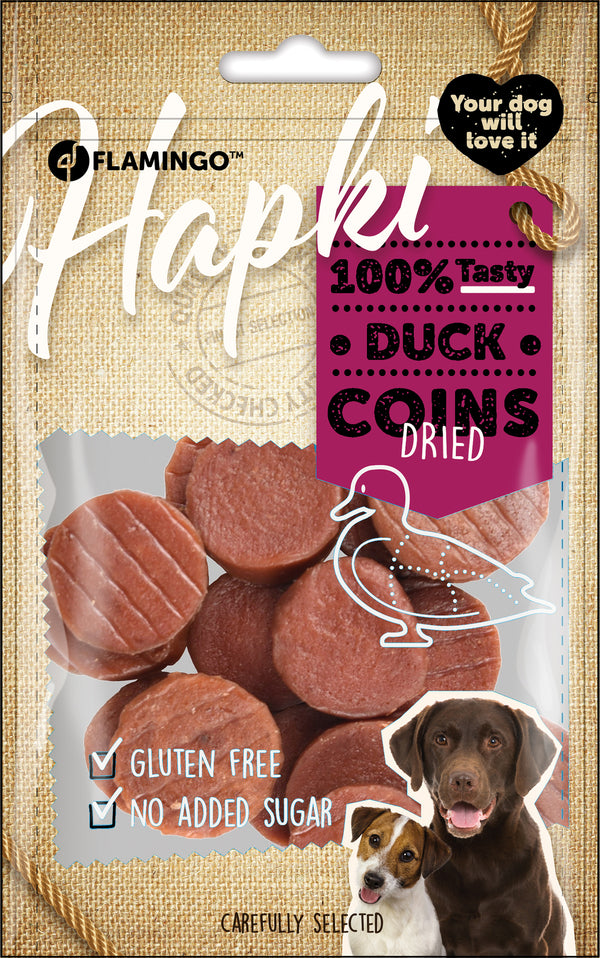 FLAMINGO CANE SNACK "HAPKI" MONETE DI ANATRA 85 GR