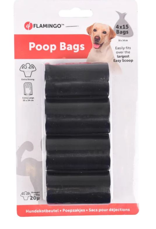 FLAMINGO CANE SACCHETTI IGIENICI CF. (4x15) PZ NERO
