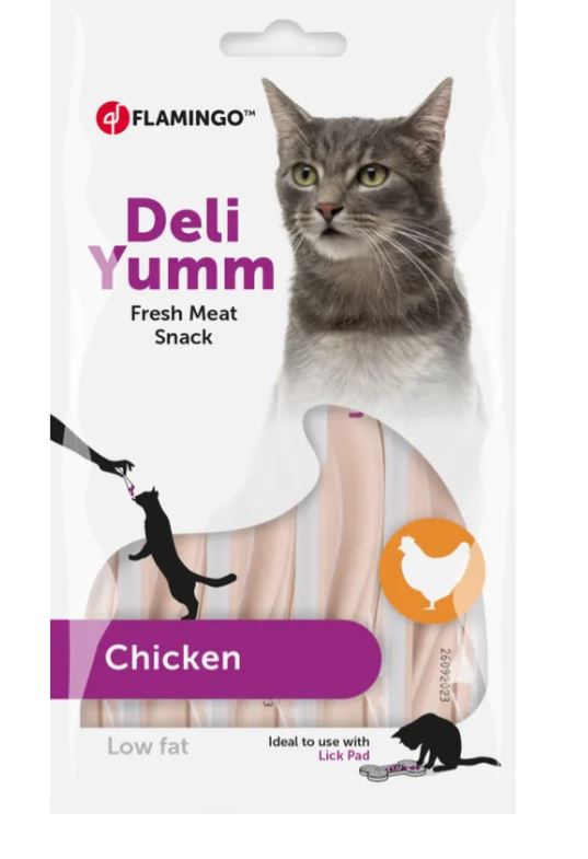 FLAMINGO GATTO SNACK "DELI YUMM" POLLO CF. (5x14) GR
