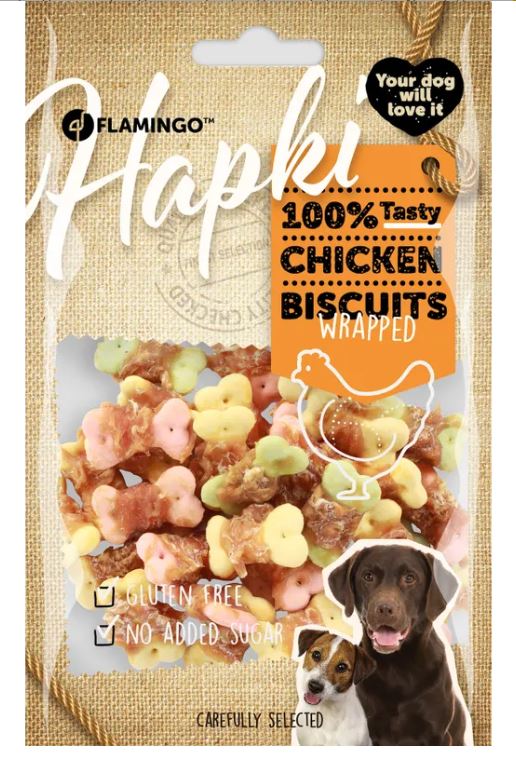 Flamingo Cane Snack "hapki" Biscottini Con Pollo 85 g