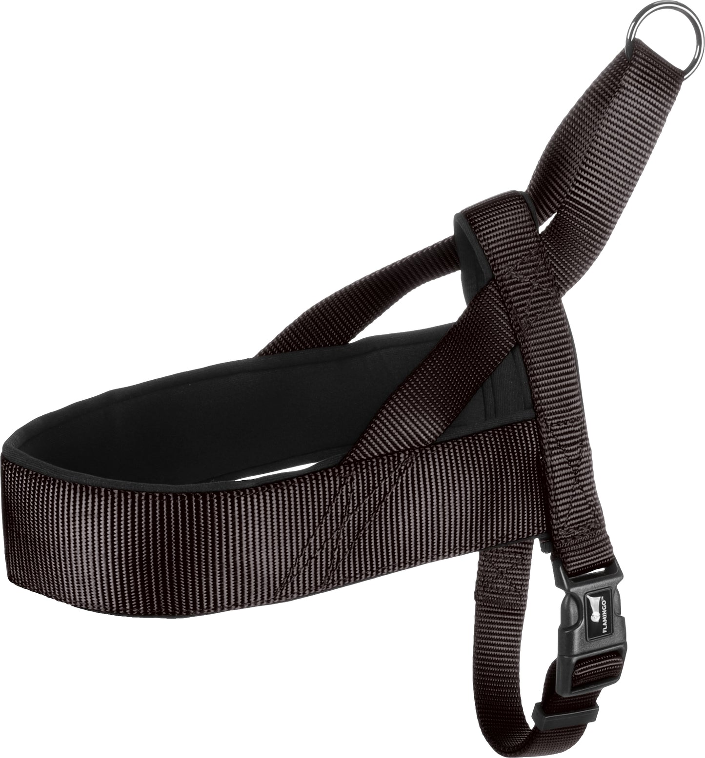 FLAMINGO CANE PETTORINA IN NYLON "NOORS ABBI" 45 CM 50-65 CM x 20 MM NERO