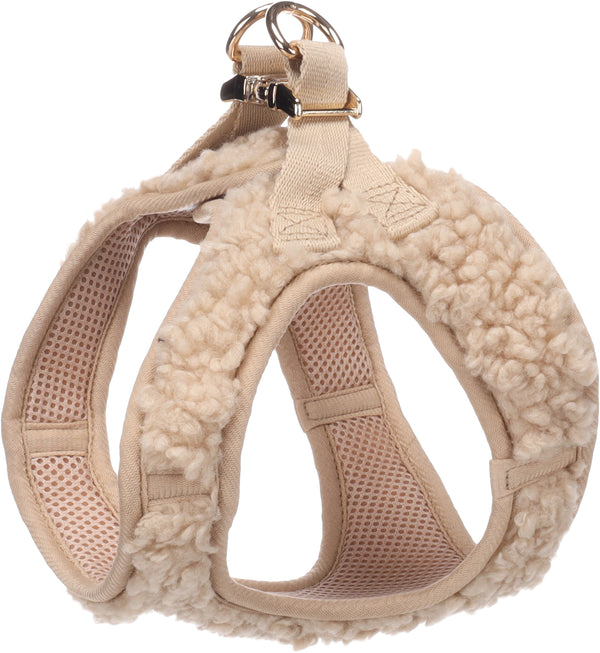 Flamingo Cane Pettorina In Nylon "STEP&GO Pookie" 30-35 CM 41-44 CM Pile Beige