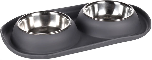 FLAMINGO CIOTOLA DOPPIA "DUO DINNER GRAFA" 11,5 CM 2X220 ML GRIGIO SCURO