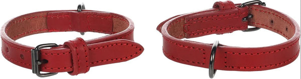 FLAMINGO CANE COLLARE IN PELLE "DENVER" 15 MM x 29-35 CM ROSSO