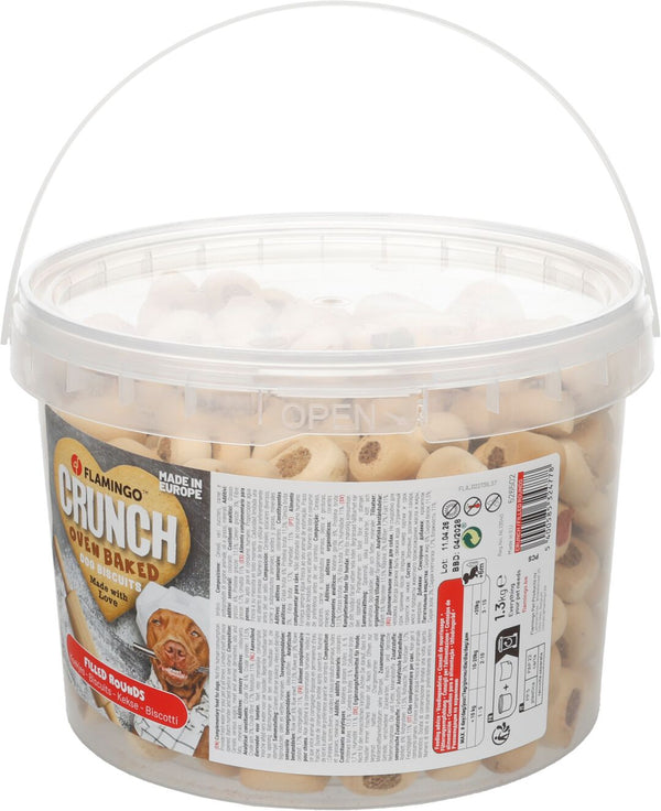 FLAMINGO CANE SNACK "CRUNCH" BISCOTTI ROTELLE RIPIENE 1,3 KG