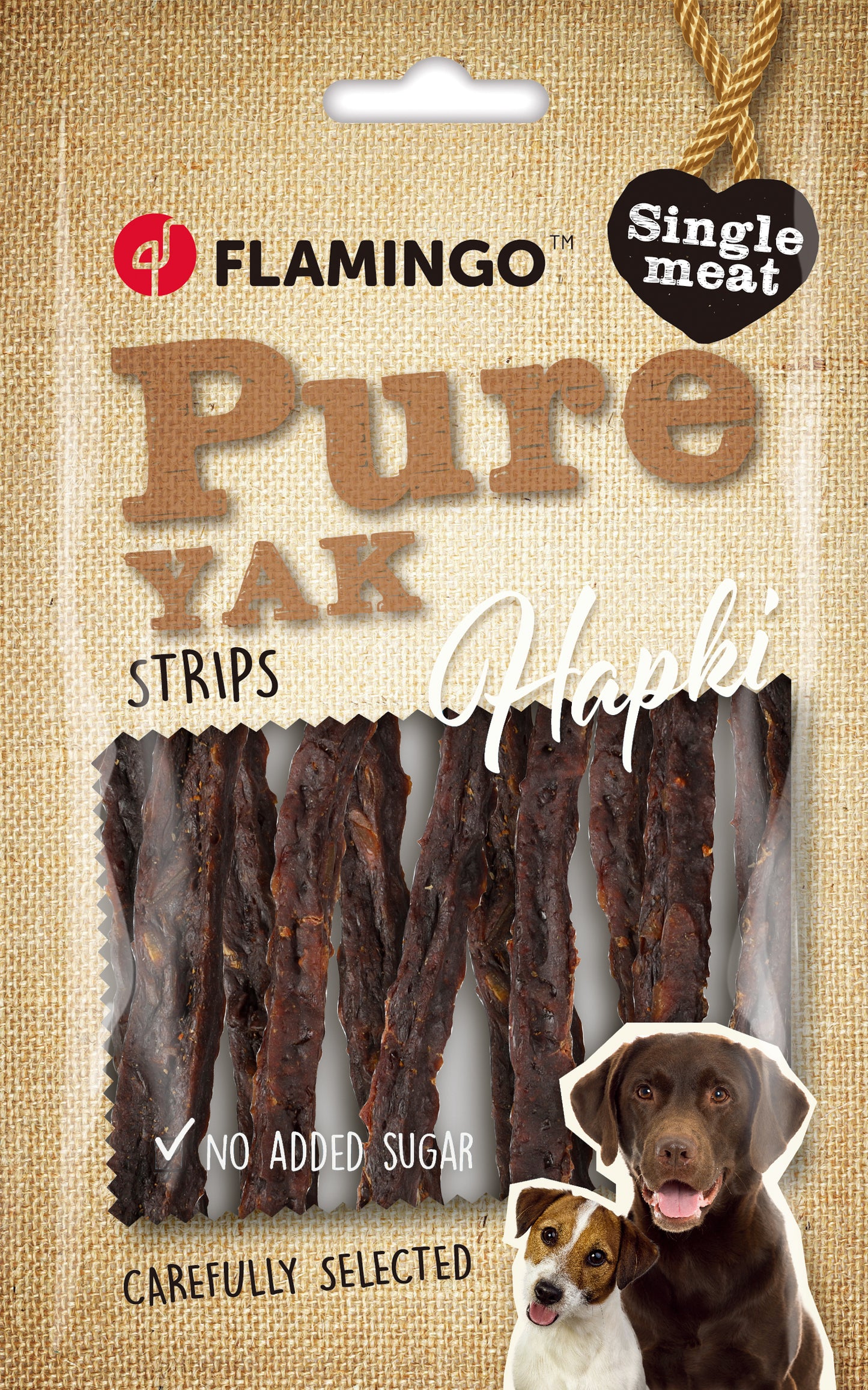 FLAMINGO CANE SNACK "HAPKI PURE" STRISCE DI YAK 85 GR
