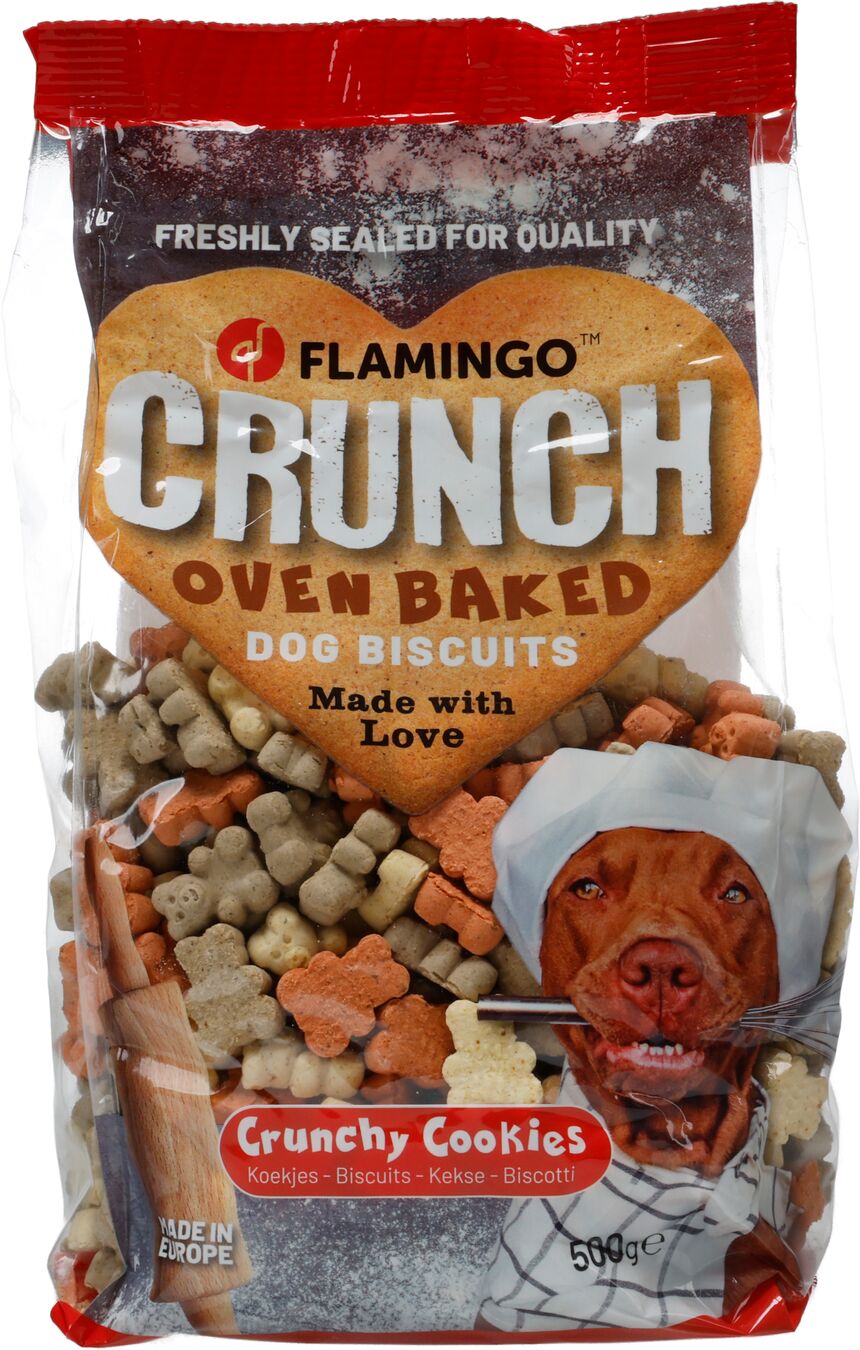 FLAMINGO CANE SNACK "CRUNCH" BISCOTTI ORSETTO MIX 500 GR
