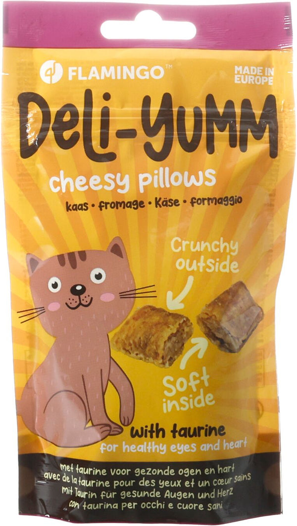FLAMINGO GATTO SNACK "DELI-YUMM" PILLOWS CON FORMAGGIO 50 GR