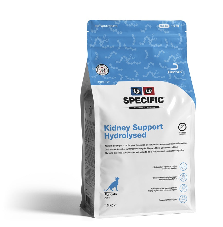 SPECIFIC GATTO KIDNEY SUPPORT HYDROLYZED (FKD-HY) CF. (3x1,6 KG) 4,8 KG