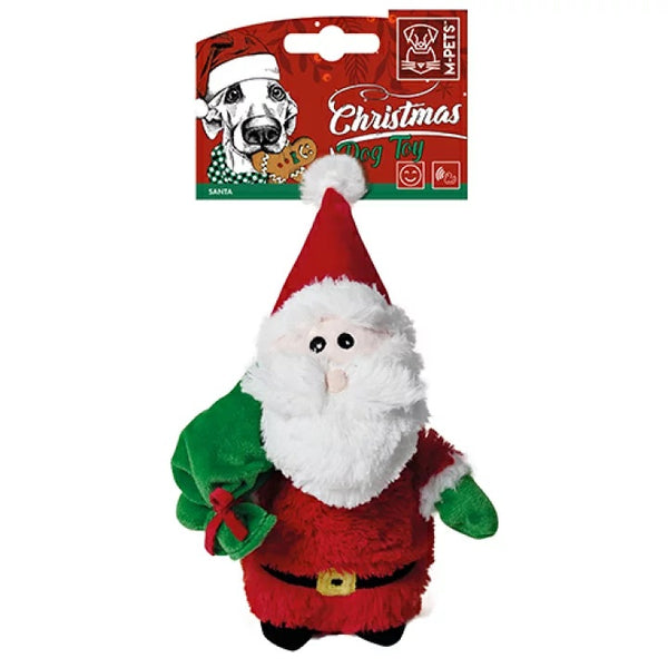 M-pets Xmas Cane Gioco In Peluche "santa" 20x10x7 CM