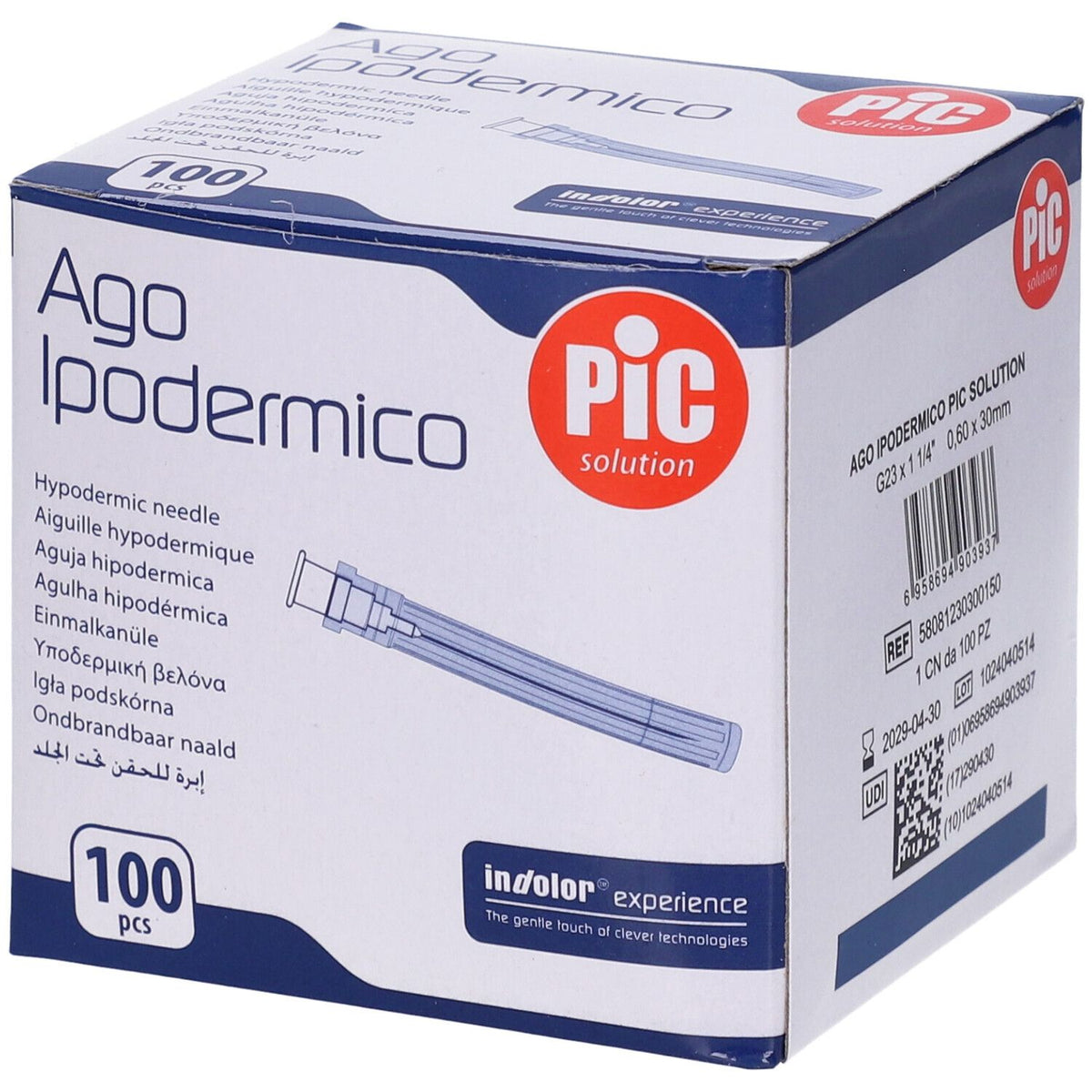 AGO IPODERMICO PIC STERILE 22G x 1 1/4" 0,70x30MM CF. 100 PZ
