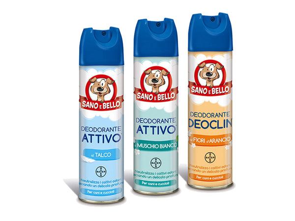 PRODOTTO NON PIU' IN COMMERCIO SANOeBELLO CANE DEODORANTE ATTIVO TALCO 250 ML