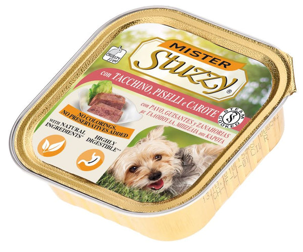 STUZZY CANE PATE' VASCHETTA ADULTO TACCHINO, PISELLI & CAROTE 150 GR