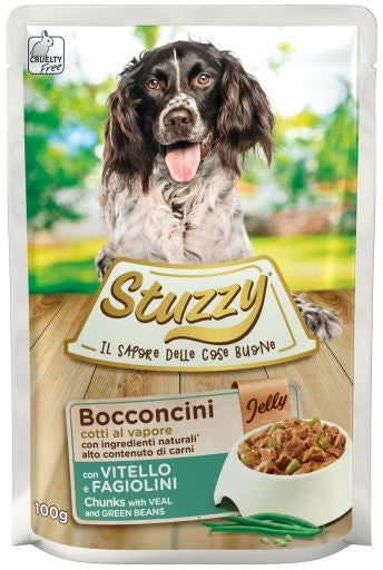 STUZZY CANE BOCCONCINI JELLY BUSTA ADULTO VITELLO & FAGIOLINI 100 GR