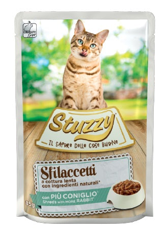 STUZZY GATTO SFILACCETTI BUSTA ADULTO CONIGLIO 85 GR