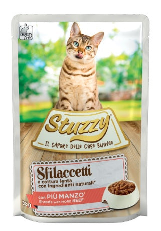 STUZZY GATTO SFILACCETTI BUSTA ADULTO MANZO 85 GR
