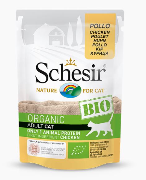 SCHESIR GATTO BIO ORGANIC BUSTA ADULTO POLLO 85 GR