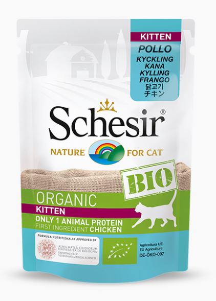 SCHESIR GATTO BIO ORGANIC BUSTA KITTEN POLLO 85 GR