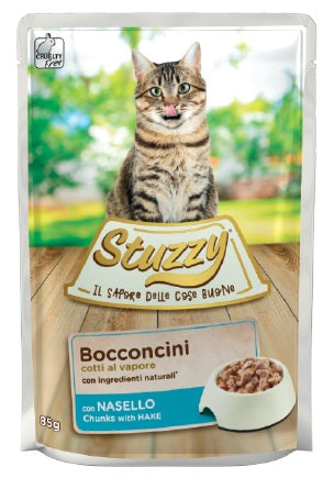 STUZZY GATTO BOCCONCINI BUSTA ADULTO NASELLO 85 GR