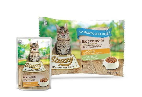 STUZZY GATTO BOCCONCINI MULTIPACK ADULTO POLLO & VITELLO CF. (4X85) GR