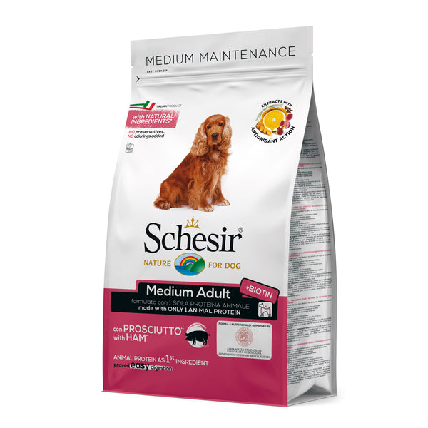 SCHESIR CANE MAINTENANCE ADULTO MEDIUM PROSCIUTTO 3 KG