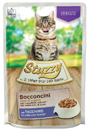 STUZZY GATTO BOCCONCINI BUSTA ADULTO STERILIZZATO TACCHINO 85 GR
