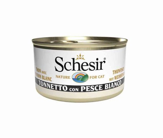 SCHESIR GATTO LATTINA IN JELLY ADULTO TONNETTO & PESCE BIANCO 85 GR