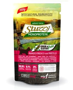 STUZZY CANE MONOPROTEIN BUSTA ADULTO MANZO FRESCO & MIRTILLI 150 GR