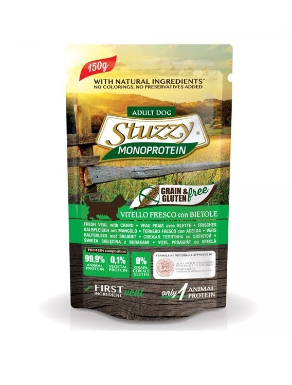 STUZZY CANE MONOPROTEIN BUSTA ADULTO VITELLO FRESCO & BIETOLE 150 GR