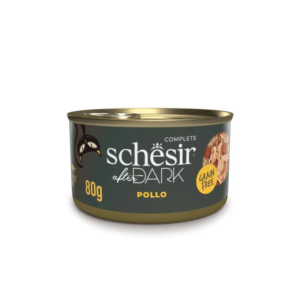 SCHESIR GATTO AFTER DARK GRAIN FREE ADULTO POLLO LATTINA 80 GR