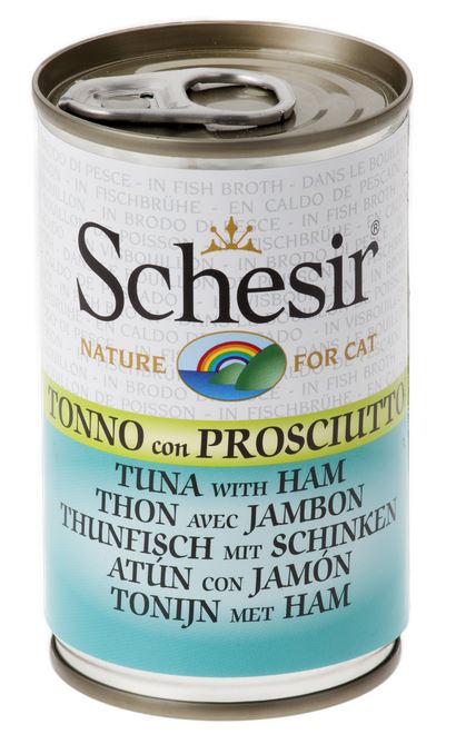 SCHESIR GATTO LATTINA IN BRODO DI COTTURA ADULTO TONNETTO & PROSCIUTTO 140 GR