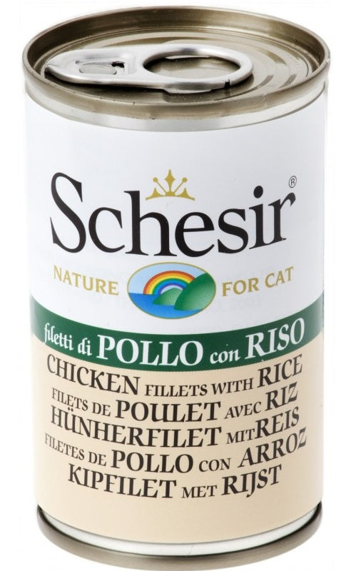 SCHESIR GATTO LATTINA IN JELLY ADULTO FILETTI DI POLLO & RISO 140 GR
