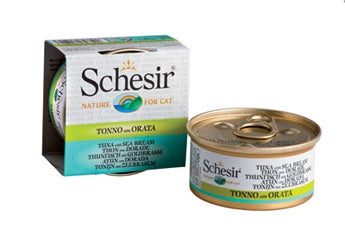 SCHESIR GATTO LATTINA IN BRODO DI PESCE ADULTO TONNETTO & ORATA 70 GR