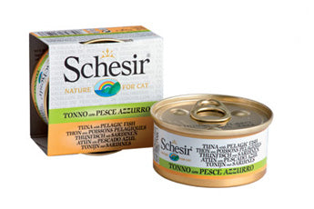 SCHESIR GATTO LATTINA IN BRODO DI PESCE ADULTO TONNETTO & PESCE AZZURRO 70 GR
