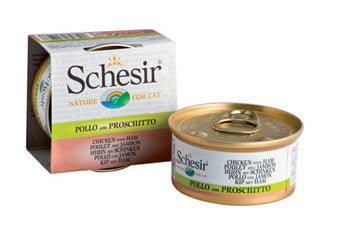 SCHESIR GATTO LATTINA IN BRODO DI POLLO ADULTO POLLO & PROSCIUTTO 70 GR