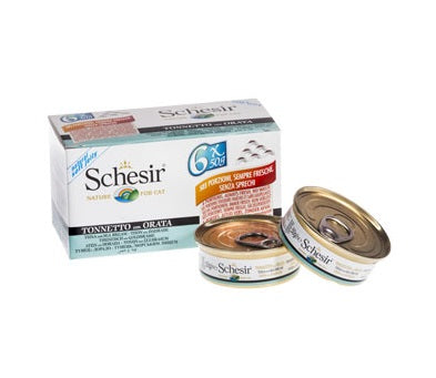 SCHESIR GATTO LATTINA IN JELLY MULTIPACK ADULTO TONNETTO & ORATA CF. (6X50) GR
