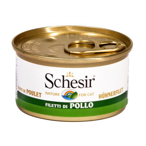 SCHESIR GATTO LATTINA IN ACQUA DI COTTURA ADULTO FILETTI DI POLLO 85 GR