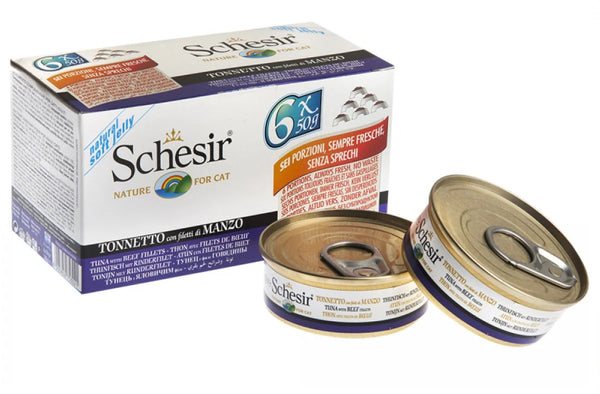 SCHESIR GATTO LATTINA IN JELLY MULTIPACK ADULTO TONNETTO & MANZO CF. (6X50) GR