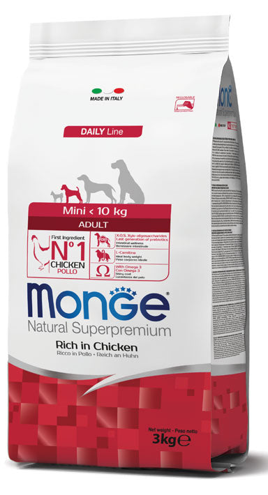MONGE CANE NATURAL SUPERPREMIUM ADULTO MINI POLLO 800 GR