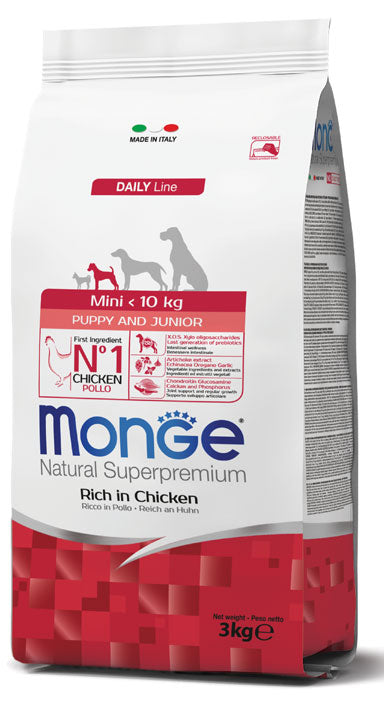 MONGE CANE NATURAL SUPERPREMIUM PUPPY&JUNIOR MINI POLLO 800 GR