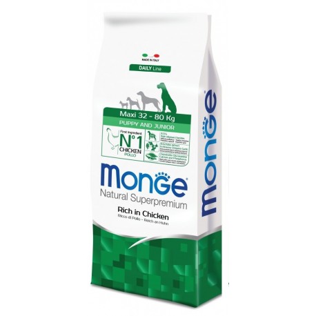 MONGE CANE NATURAL SUPERPREMIUM PUPPY&JUNIOR MAXI POLLO 3 KG