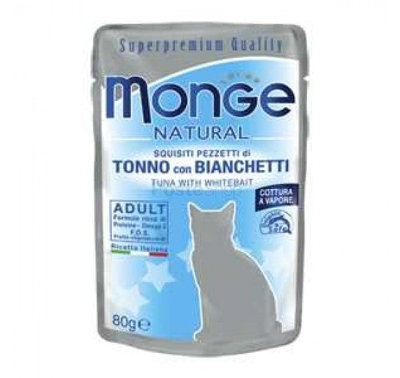 MONGE GATTO NATURAL BUSTA ADULTO TONNO & ACCIUGHINE 80 GR