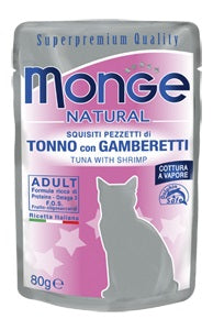 Monge Gatto Natural Busta Adulto Tonno & Gamberetti 80 g