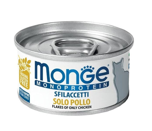 Monge Gatto Monoprotein Lattina Adulto Sfilaccetti Solo Pollo 80 g