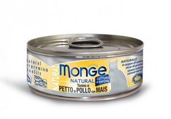 Monge Gatto Natural Lattina Adulto Petto Di Pollo & Mais 80 g