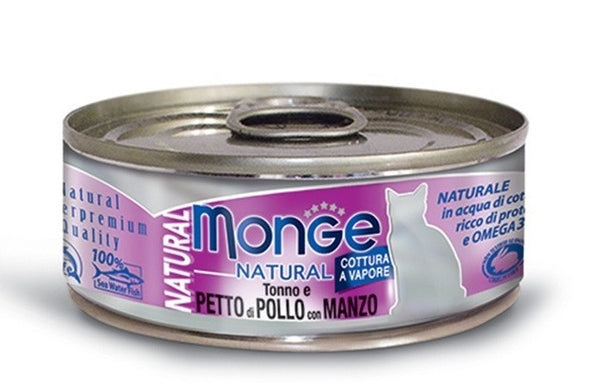 Monge Gatto Natural Lattina Adulto Petto Di Pollo & Manzo 80 g